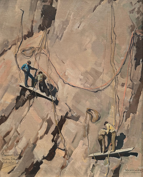 Maynard Dixon, High Scalers (Boulder Dam) 1934 collection of the John and Geraldine Lilley Museum of Art