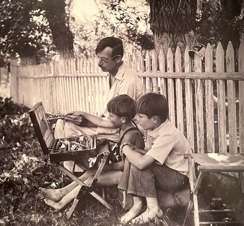 Maynard Dixon with his sons Dan and John, 1920's The Dorothea Lange Collection, The Oakland Museum of California