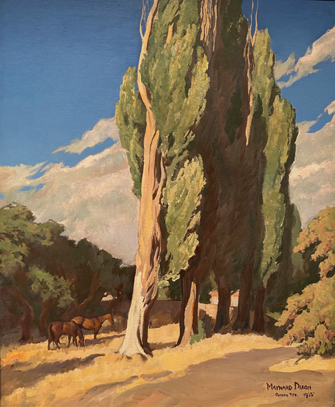 Maynard Dixon, Poplars and Sunlight 1935 collection of Southern Utah Museum of Art