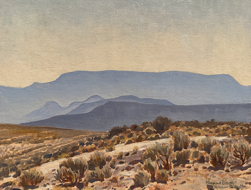 Maynard Dixon, Smokey Morning (Rainbow Ridge, NV) 1927, collection of Ed Mell