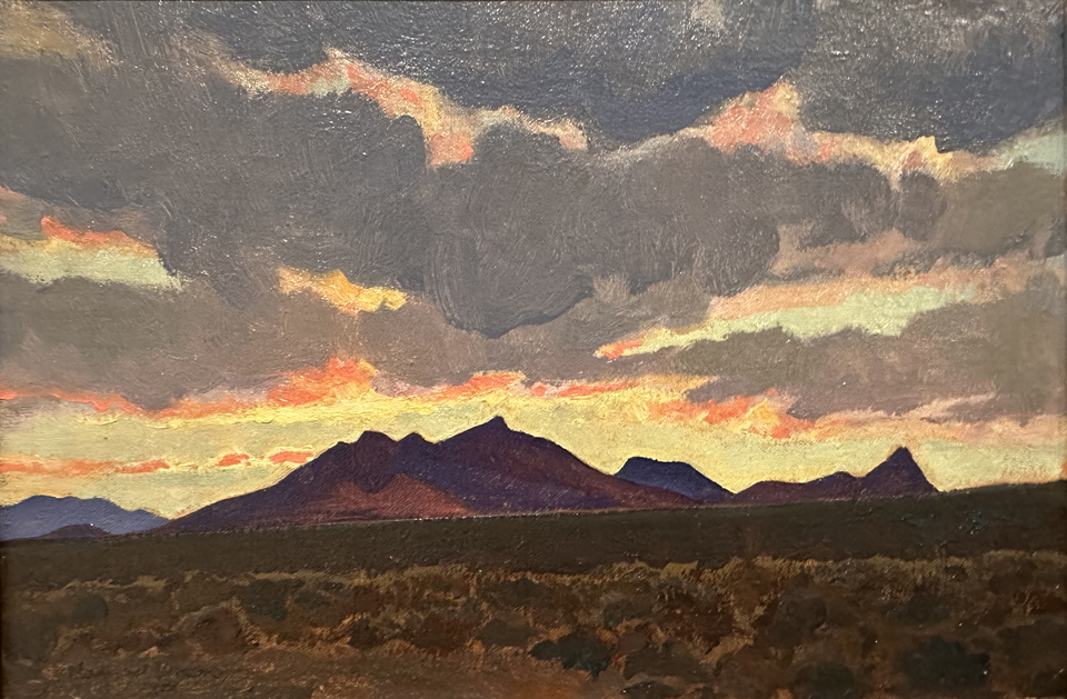 Maynard Dixon, Sunset in Nevada 1923, courtesy of California State Parks, Shasta State Historic Park, Shasta, CA (6 mi west of Redding)