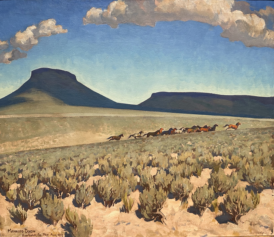 Maynard Dixon, Wild Horse Country (Humboldt County, NV) 1927, collection of the Society of California Pioneers