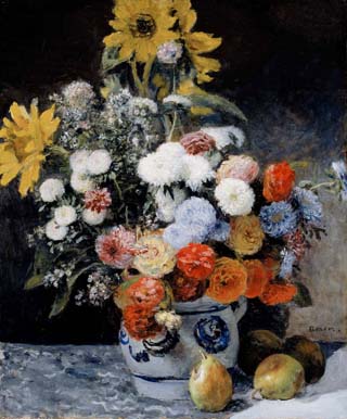 Pierre Auguste Renoir Mixed Flowers in an Earthen Pot