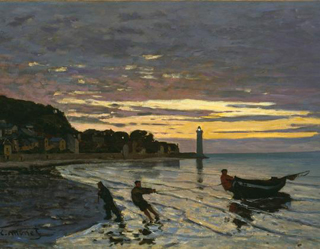 Claude Monet Towing of a Boat at Honfleur 1864 age 24