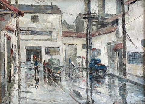 Joshua Meador, Cannery Row #1229 oil on linen, 22 x 30 available for sale