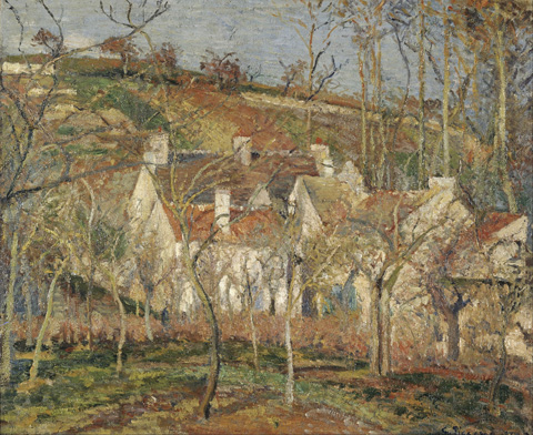 Camille PIssarro, 1830-1903, Red Roofs, Corner of a Village Winter, 1877