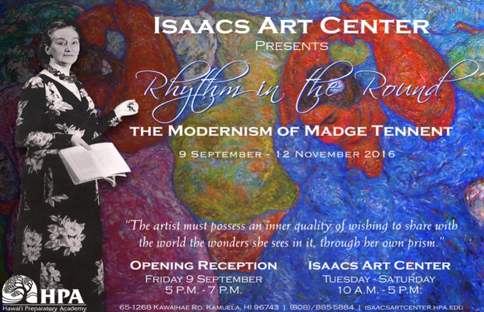 Madge_Tennent_Exhibition, "Rhythm in the Round" 2016, Isaacs Art Center on the Big island, Hawaii
