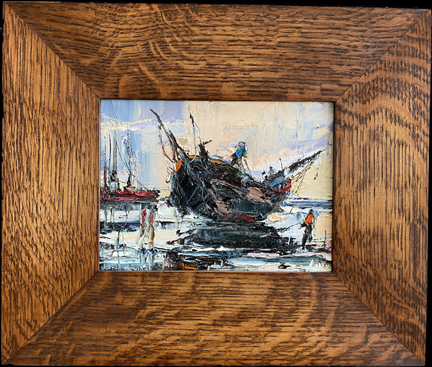 Joshua Meaddor 1911-1965, Beached Boat, oil on board, 6 x 8, $1,500