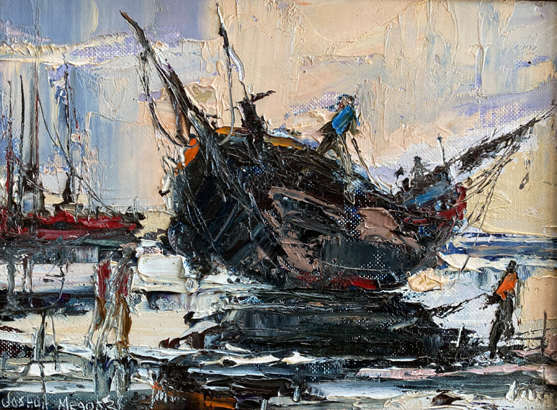 Joshua Meaddor 1911-1965, Beached Boat, oil on board, 6 x 8, $1,500