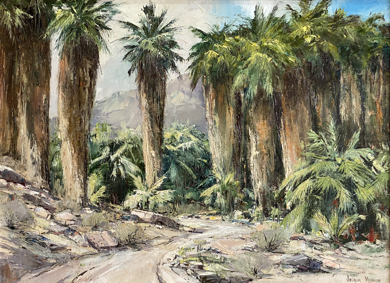 Joshua Meador 1911-1965, Forum#1825 Oil on Linen, 22 x 30  This painting is part of the Meador family's Disney Collection. It was once owned by Walt Diseny and was displayed  at his Smoke Tree Ranch in Palm Springs.  $8,000