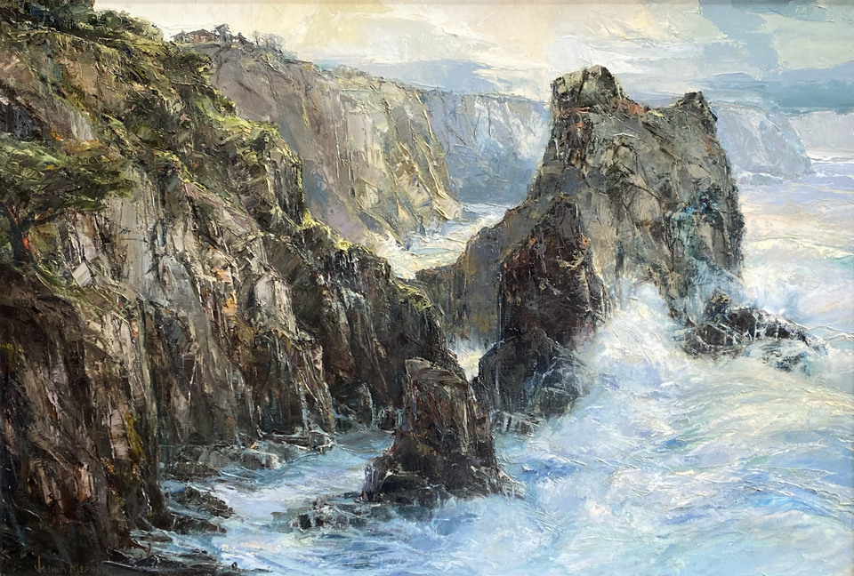 Joshua Meador, Genesis, a scene near the artistis Mendocino cliff side home