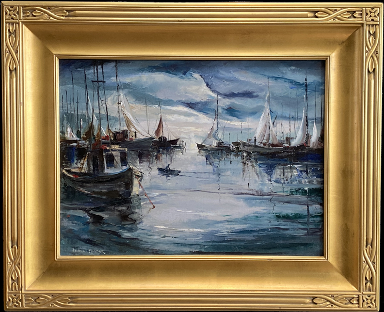 Joshua Meador 1911-1965, "Inner Harbor" (Bodega Bay) Painting #813 Oil on Linen, 18 x 24  $6,000