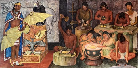 Diego Rivera, Pan American Unity, Panel 1 - Bottom