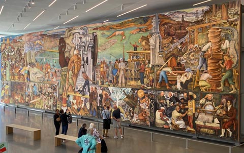 Diego Rivera's Pan American Unity, seen from staircase