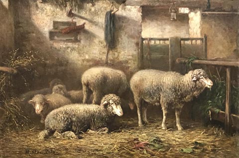 Matilda Lotz, 1858-1923 Stable Interior with Sheep, c1900 Collection of Kurt Kasten