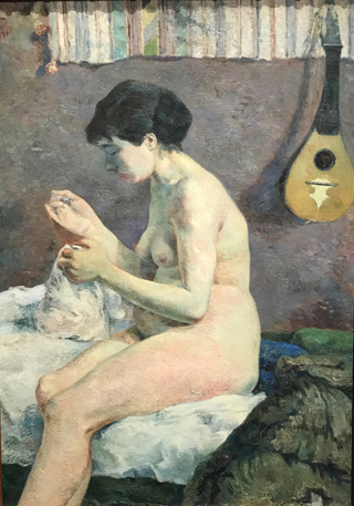 Woman Sewing or Nude Study, 1880 Rue Carcel, Paris, Ny Carlsberg Glllypothek