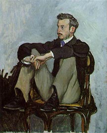 Portrait of Pierre Auguste Renoir by Frederick Bazille