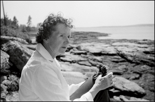 Writer and poet, Rachel Carson sitting by the sea