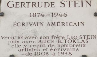 27 Rue de Fleurus Paris, Plaque outside the residence of Gertrude Stein