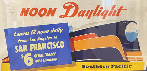 Sam Hyde Harris, Poster for the Noon Delight, a route of the Southern Pacific Railroad between LA and San Francisco