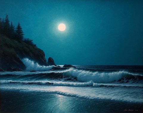 Dave Dalton 1952- Silver Light , 1983, (nocturne), oil on canvas, 24 x 30