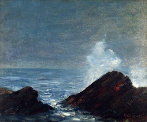 Leon Dolice 1892-1960, Crashing Ocean, oil on canvas, 21 x 25