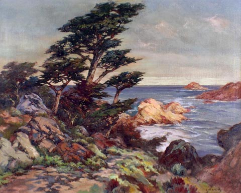  Frances Upson Young 1770-1950, Cypress Cove, oil on canvas, 25 x 30