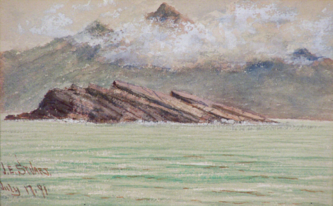 James Everett Stuart 1852-1941 Exposed Reef, Sitka Sound, Alaska, 1891, watercolor, 6 x 9