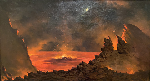 The Volcano at Night, Jules Tavernier, 1885-89