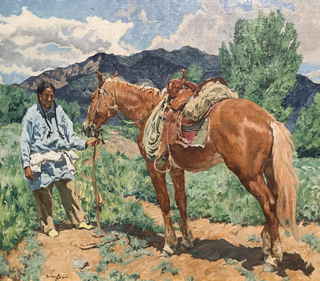 (Jim) In a Pea Field, c 1935 Walter Ufer, 1876-1936 Taos Art Museum at Fechin House
