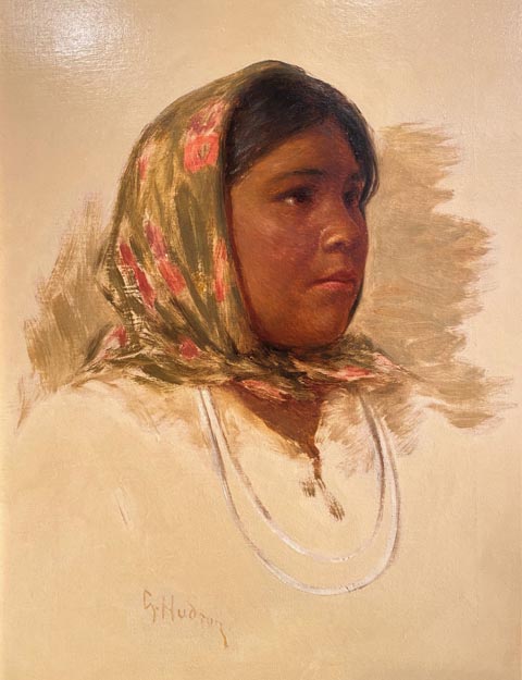 Grace Hudson, Head of an Indian Girl, no date, oil on canvas Gift of the Palm Springs Art Museum