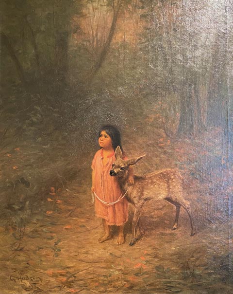 Grace Hudson,The Talking Fawn, 1913, oil on canvas Gift of Wyrsch Estate