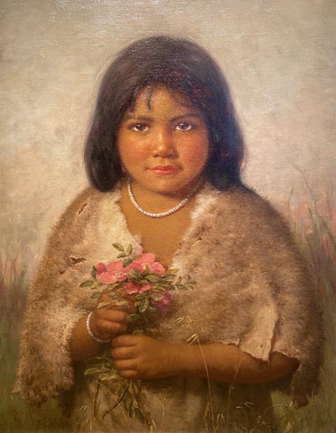 Grace Hudson, Wild Roses, 1928, oil on canvas Gift of the Palm Springs Art Museum