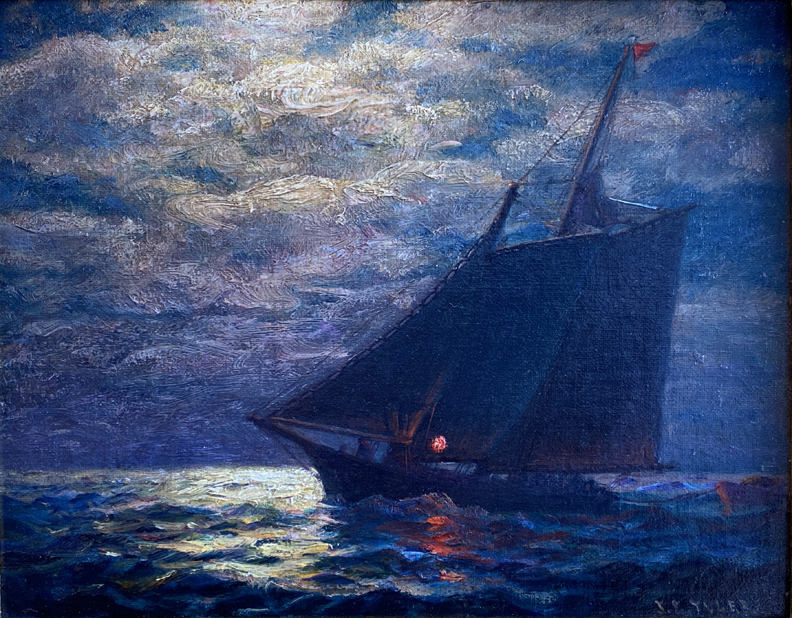 James Gale Tyler, Sailboat and Dory, nocturne