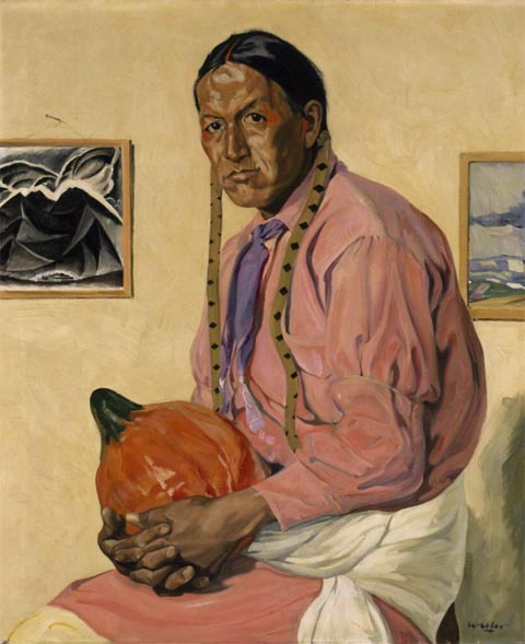 Walter Ufer, Portrait of a Man with a Pumpkin, 1920's Museum of Fine Arts, Houston, Houston, TX