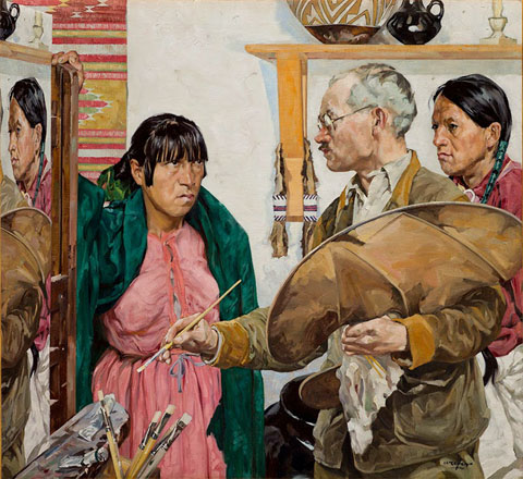 Walter Ufer, Self Portrait and Indians, 1923 American Museum of Western Art, Denver, CO
