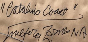 Milford Zornes Catalina Coast Title and Signature Verso