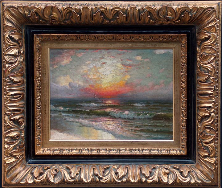 Richard Dey De Ribcosky Sunset Seascape with frame