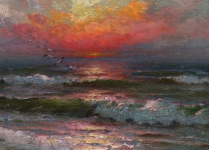 Richard Dey De Ribcosky Sunset Seascape closeup