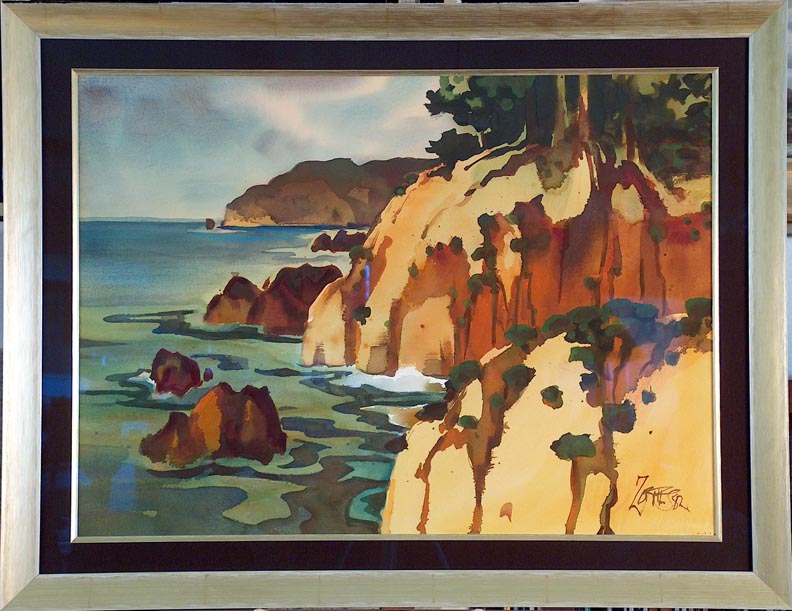Milford Zornes At Mismaloya with frame