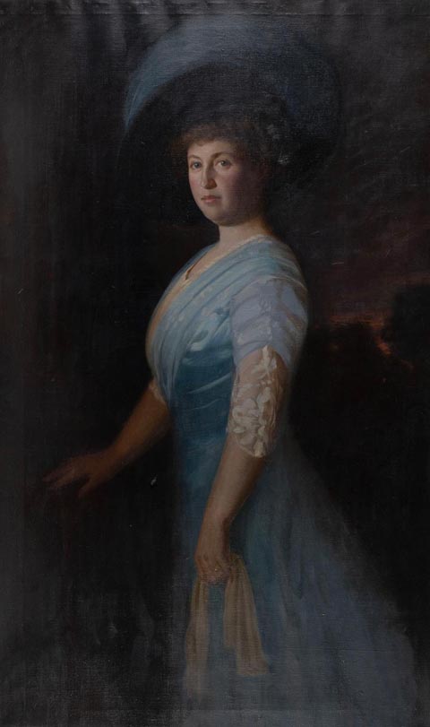 Arthur Merton Hazard, Portrait of Woman in Blue c1910 
