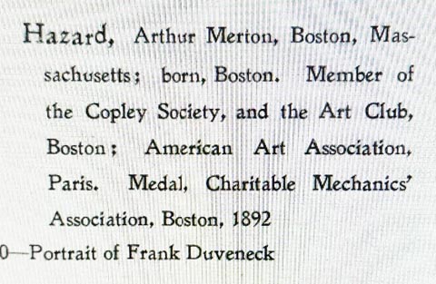 Catalog Entry for Hazard, Carnegie Exhibition of 1903, Pittsburgh, PA