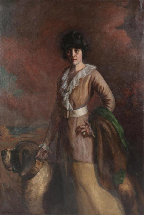Arthur Merton Hazard, Standing Woman with St. Bernard