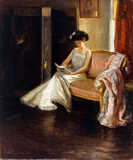 Arthur Merton Hazard, Woman Reading in an Interior