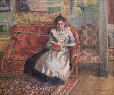 Camille Pissarro, Cocotte Reading 1899 Ann and Gordon Getty Collection