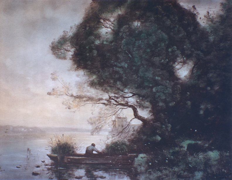 Jean Baptiste Corot Man in a Boat Print