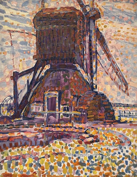 Piet Mondrian 18872-1944,  The Winkel Mill (Pointillist Version) 1908 Dallas Museum of Art