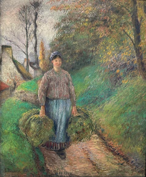 Camille Pissarro 1830-1903 Peasant Woman Carrying Two Bundles of Hay 1883 Dallas Museum of Art