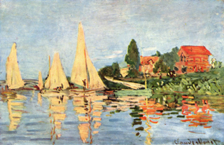 bequethed by Gustave Caillebotte Claude Monet 1840-1926 Regattas at Argenteuil 1872 Musee d'Orsay