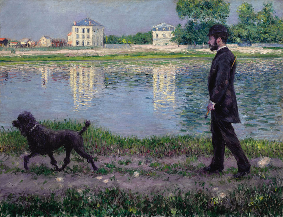 Gustave Caillebotte 1848-1894, Richard Gallo and his Dog at Peitite Gennevilliers, Private Collection